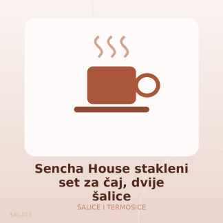 Sencha House stakleni set za čaj, dvije šalice