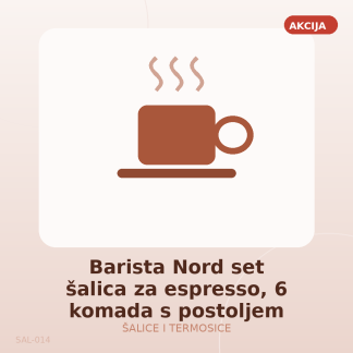 Barista Nord set šalica za espresso, 6 komada s postoljem